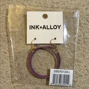 INK and ALLOY Lavender Beaded Hoop Earrings